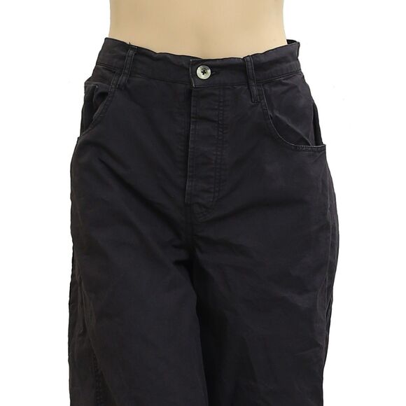 Free People High Waisted Straight-Leg Jeans Pants Black Cotton L-30 New 281591 - Picture 2 of 4